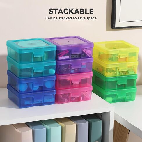 Small Plastic Storage Containers Clear Arts & Crafts Storage Boxes & Organizers Stackable Small Containers With Lids For Organizin (Set 1) in Saudi Arabia