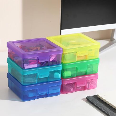 Small Plastic Storage Containers Clear Arts & Crafts Storage Boxes & Organizers Stackable Small Containers With Lids For Organizin (Set 1) in Saudi Arabia