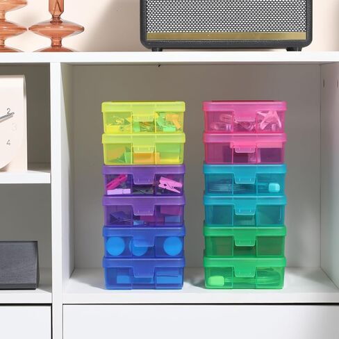 Small Plastic Storage Containers Clear Arts & Crafts Storage Boxes & Organizers Stackable Small Containers With Lids For Organizin (Set 1) in Saudi Arabia