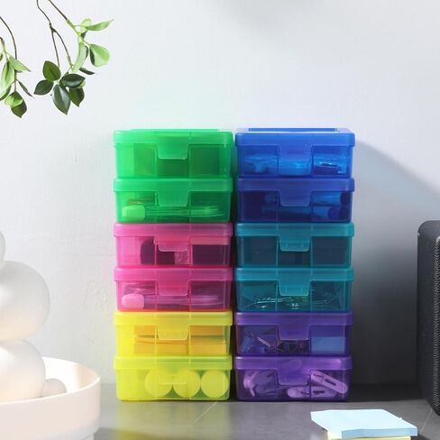 Small Plastic Storage Containers Clear Arts & Crafts Storage Boxes & Organizers Stackable Small Containers With Lids For Organizin (Set 1) in Saudi Arabia
