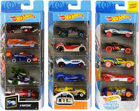 Hot Wheels Track Bundle City Track Builder X-Raycers 5 pack 1:64 Scale Die-Cast Cars Armors من جميع الأعمار رسومات ملونة فكرة هدية رائعة 3 سنوات وما فوق in Saudi Arabia