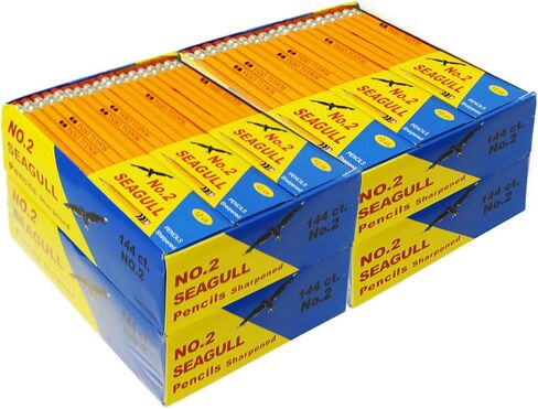 576 Count Bulk Pack Pencils مسبقًا مع محو المحو بأقلام أصفر بلوك لمستلزمات مدرس المدارس ، أقل 2 أقلام الرصاص لكتابة رسم رسم ، تفضل بحفل الأطفال (4 صناديق من 144) in Kuwait