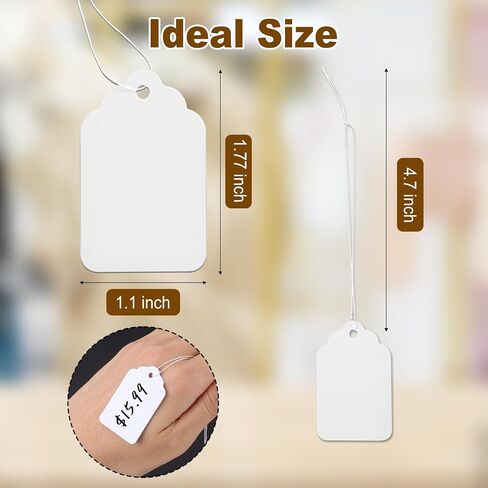 1000 PCS Price Tags with String,Actmuen 1.77 x 1.1 inches Hang Tags with String Attached,Name Tags for Bags Clothes Jewelry, Yard/Garage Sale Tags with String,Price Tags for Retail in Kuwait