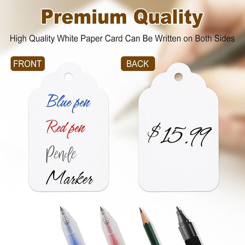 1000 PCS Price Tags with String,Actmuen 1.77 x 1.1 inches Hang Tags with String Attached,Name Tags for Bags Clothes Jewelry, Yard/Garage Sale Tags with String,Price Tags for Retail in Kuwait