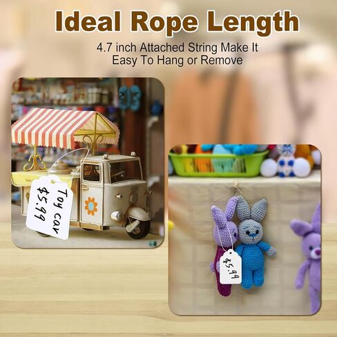 1000 PCS Price Tags with String,Actmuen 1.77 x 1.1 inches Hang Tags with String Attached,Name Tags for Bags Clothes Jewelry, Yard/Garage Sale Tags with String,Price Tags for Retail in Kuwait