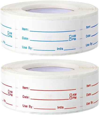 1000 Pcs Removable Freezer Labels Self-Adhesive Food Label Stickers Refrigerator Food Labels Waterproof Oil Resistant No-Residue Super Sticky for Kitchen Restaurants Food Containers 2 Rolls in Saudi Arabia