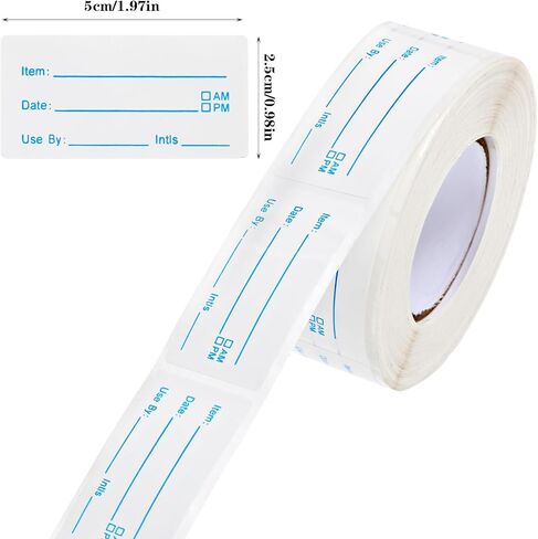 1000 Pcs Removable Freezer Labels Self-Adhesive Food Label Stickers Refrigerator Food Labels Waterproof Oil Resistant No-Residue Super Sticky for Kitchen Restaurants Food Containers 2 Rolls in Saudi Arabia