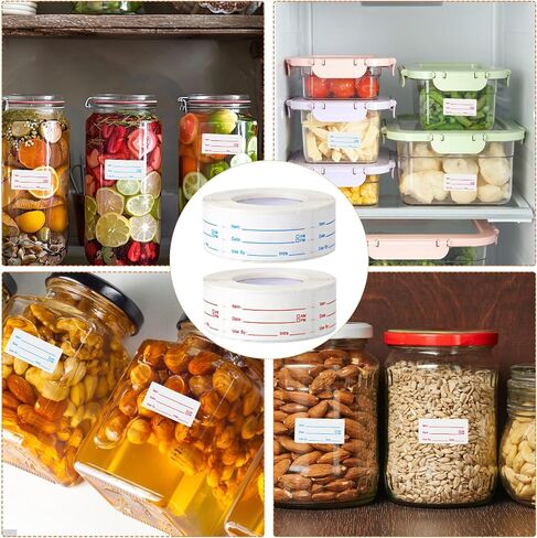 1000 Pcs Removable Freezer Labels Self-Adhesive Food Label Stickers Refrigerator Food Labels Waterproof Oil Resistant No-Residue Super Sticky for Kitchen Restaurants Food Containers 2 Rolls in Saudi Arabia