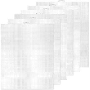 6 Pack 7 Count Plastic Canvas Sheets,Plastic Mesh Canvas Sheets, Needlepoint Canvas,Eye Mesh for Embroidery,Acrylic Yarn Crafting,Knit and Crochet Projects(10.5 X 13.5 Inch)
