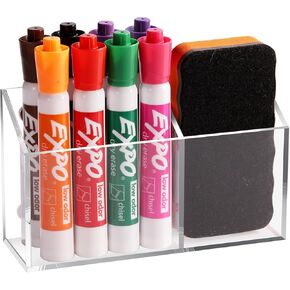 Magnetic Pen Holder Classroom Organization Acrylic Marker Holder for Whiteboard Refrigerator Locker Accessories Pencil Dry Erase Marker Basket