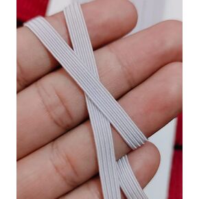 Noshad® White, 6mm - 1/4" Flat Elastic Band Cord for Sewing, Dressmaking, Haberdashery and Clothing DIY Arts and Crafts Accessory, Material, Supplies (10Meter - 11Yard)