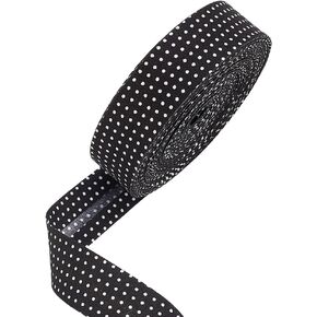 PH PandaHall 24 Yards Double Fold Bias Tape Fabric Bias Binding Tape Seam Binding Tape 0.78 Inch Wide Black Bias Tape with White Dot Sewing Tape for Crafts Sewing Cloth Piping Seaming