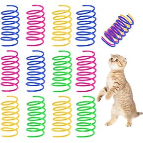 Cat Spring Toys, 120 Pack Cat Creative Toy Plastic Colorful Cat Kitten Spiral Spring Durable Cat Plastic Coil Interactive Toy for Swatting, Bitng, Huntingfor Swatting, Biting, Hunting
