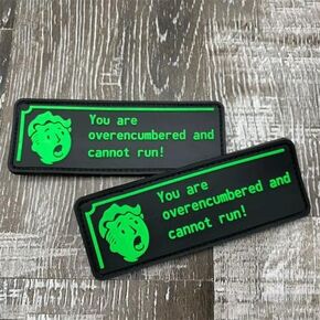 Overburdened PVC Patches Meme Patch with Hook and Loop Backing, Humorous Funny Morale Patch for Tactical Backpacks, Hats, Lunch Bags, Vests, Jackets (2pcs)