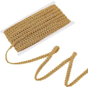 PH PandaHall 19.7 Yards 1/2 inch Gimp Trim, Golden Braid Tirm Polyester Woven Braid Trim Filigree Gimp Braid Trim Basic Fringe Trim for Upholstery Costume DIY Crafts Jewelry Making Curtain Decoration