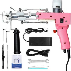 Tufting Gun Cut Pile and Loop Pile 2 in 1 Electric Rug Gun Machine Starter Kit for Tufting Lover Ideal for Craft Devotees, Crafting Studios & Social Media Creators