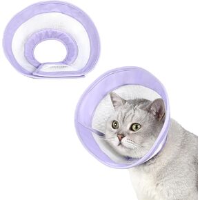 Avaner Cat Recovery Pet Lightweigt Pet بعد الجراحة واقية من أشكال مخروطية قابلة للتعديل للقطط الصغيرة المتوسطة الكبيرة