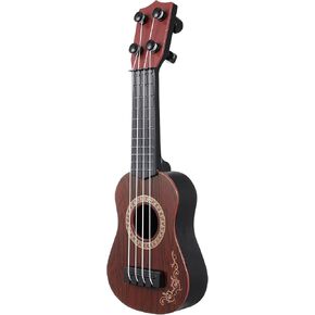 Ifundom 10inch Kids Dusting Guitar ، 4 Strings Mini Guitar Children Toys Musical Tearys ، Brown
