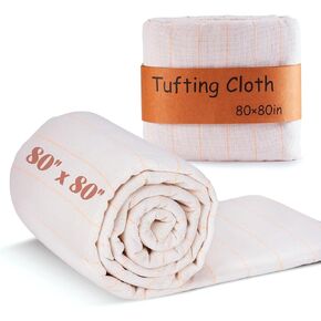BESGEER Tufting Cloth with Marked Lines - 80" × 80" Primary Tufting Cloth for Cut and Loop Pile Tufting Guns, Rug-Punch