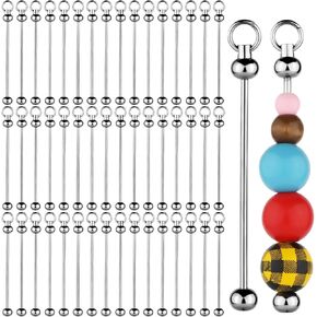 50pcs قضبان مفاتيح مفاتيح قابلة للخرز الفارغة ، سحر شريط مفاتيح BOCAL BEAD BIAD INCHIN