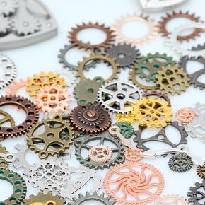 stino 100 G Vintage Antique Metal Charms for Jewelry Making, Bulk Silver & Gold, for Bracelet, Necklace, Earrings DIY Crafts