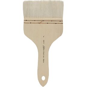Silver Brush Limited 5011-4 Silver Atelier Hake Flat Brush, Size 4, Short Handle