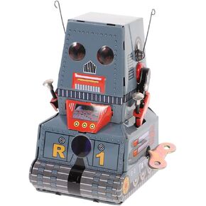 WIND UP Robot Retro Classic Classwork Spring Staute ، Clockwork Tin Collectibles Faturine Tabletop لعيد الميلاد ، الحفلات ، عيد ميلاد ، مهرجان ، مفاجأة ، ذكريات