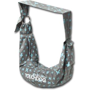 Touchdog 'Paw-ease' Over-the-the Pet Sling Fashion Pet Carrier-Cat and Dog Carrier مع جيوب التخزين المدمجة لحمل اليدين المحمولة باللون الرمادي 1.5 رطل
