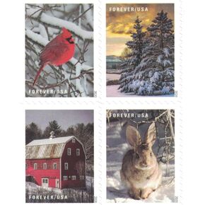 USPS Forever Stamps Winter Scenes - Book of 20 Postage Stamps