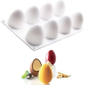 8 Cavities Easter 3D Egg Silicone Molds for Candle Mousse Cake Chocolate Candy Pastry Soap Muffin Dessert DIY Baking Tool Craft Art Decoration Tools Supplies