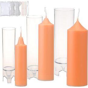 MILIVIXAY 3PCS Pillar Candle Molds for Candle Making with Candle Wicks Kit.