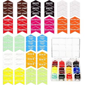 72 Pieces MTG Keyword Counters with Box for Magic The Gathering Colored MTG Creature Stats Buff Tokens MTG Gift Accessories (Keyword Counters)