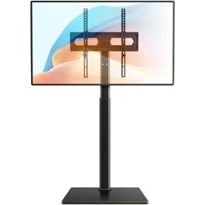 Black Mobile TV Stand for 27-65"LED LCD OLED Flat Curved Screen Outdoor TVs Height Adjustable Floor TV Cart Max VESA 400x400mm,Holds Up to 88lbs