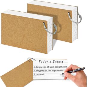 Index Cards, Flash card 3 x 5 Inches, White, Lined Ruled, Flashcards with Ring for School and Studying, Recipe Note Cards, 150 Count