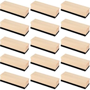 15 Pack Chalkboard Eraser, Felt Wood Chalk Eraser 5.9 × 1.8 × 1.4 inch Pine Wood Whiteboard Erasers Cleaner Duster for Markers White Black Boards Paint School Office Home