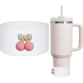 GENLEAS LOVE Letter Alphabet Love Heart Print Protective Silicone Boot Cover 12oz-40oz for Stanley 40oz, Hydro Flask, Owala, Yeti, Simple Modern, Iron Flask Tumbler Protective Bottom Accessories