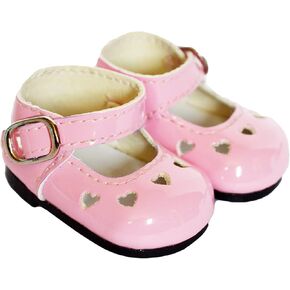 Pink Heart Doll Shoes Fits 14 Inch Fashion Girl Dolls- 14 Inch Dolls Shoes