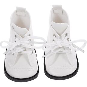 Vaguelly 1 Pair Doll Boots Girls Toys Shoes for 18-inch Dolls Tiny Shoes Miniature Clothing Accessory Mini Shoes Model White