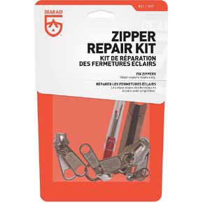 GEAR AID Zipper Repair Kit with Multiple Zipper Sliders, Stops and Instructions, 80071, Universal, 20-piece