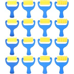 Toyvian Sponge Rollers for Painting: 12pcs Paint Sponge Brush Children Painting Rollers for Kids, Foam Sponges for Kids with Plastic Handle
