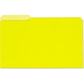 Universal 15304 Recycled Interior File Folders, 1/3 Cut Top Tab, Legal, Yellow (Box of 100)