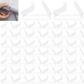 60 Pieces Transparent Tablecloth Clips, Clear Table Cloth Clips, Plastic Table Clips for Tablecloths, Table Cloth Holder Clips, Table Cloth Holder for Meeting Party Indoor Outdoor Events