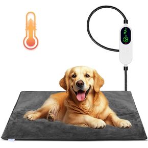 Pet Heating Pad for Cats and Dogs, 9 Adjustable Temperature Pet Heating Blanket, Electric Heated Pet Bed Mat with Chew Resistant Cord and Soft Washable Cover for Cat Puppy, 18x18 inch