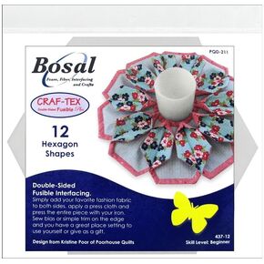 Bosal in R Form Hexagon 6x6 Craf Tex Fold N Stitch Wreath 6" Hex 12pc