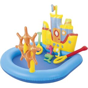 Tug Boat Inflatable Splash Pad - Kids Water Toy for Backyard Summer Water Play - Inflatable Water Park - Water Mat for Babies & Toddlers - (6 Piece Set)