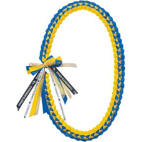 Graduation Leis, Class of 2025 Graduation Ribbon Lei, Handmade Graduation Ribbon Rope Necklace Leis, School College High School Graduation Congratulation Party Gifts (Blue and Gold)