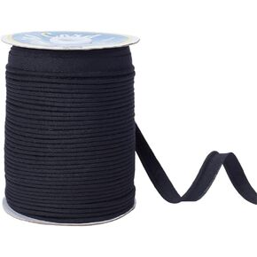 NBEADS 72 Yards Piping Bias Tape, 1/2 inch Bias Binding Tape Double Fold Bias Tape Sewing Craft Binding Tape for Sewing Seaming Hemming Piping Quilting Projects, Black