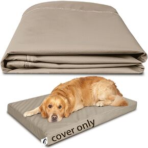 Leather Dog Bed Covers, Indestructible Dogs Beds Cover with Zipper, Replacement Waterproof Hair Resistant Pet Liner