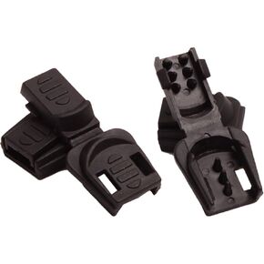 Aligle 100pcs Zip Clip Buckle Zipper Pulls Cord Rope Ends Lock Black Plastic Zipcords Stopper for Paracord