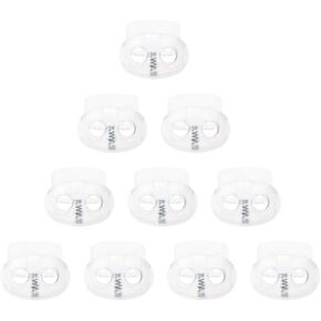 Tupalizy 24x20mm Clear Cord Locks Double Hole Spring Stopper Slider Clip Pant Drawstring Shoelace Tighten Repair Fastener